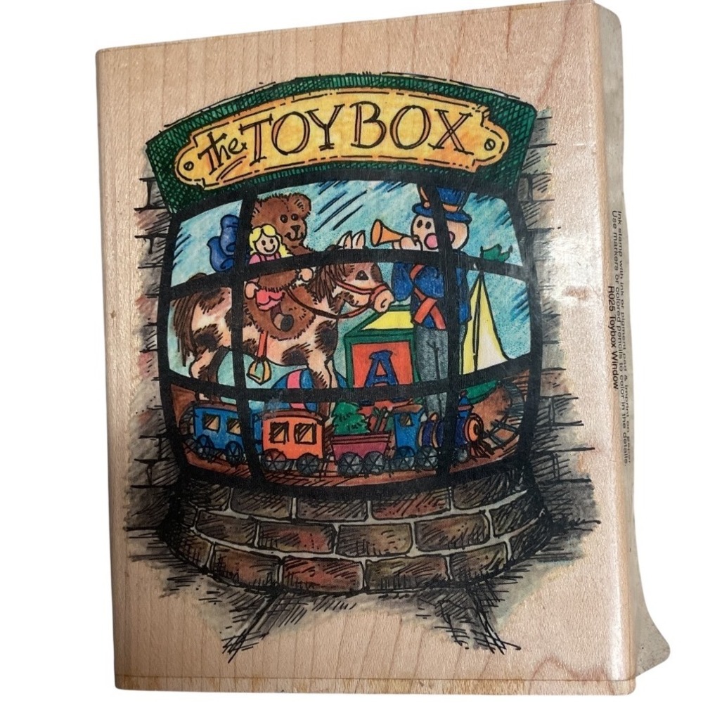 Stampendous Fun Stamp The Toy Box Wood Rubber Stamp for Card Making and Craft OS
